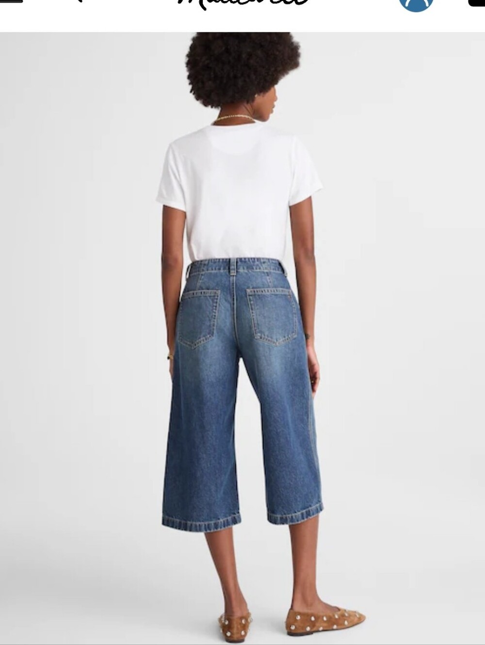 NWT Madewell Denim Culottes in Greendale Wash - Picture 2 of 9